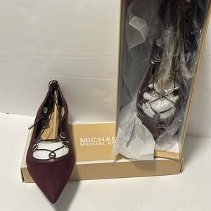MICHAEL KORS TABBY FLAT PLUM SUEDE SIZE 8
